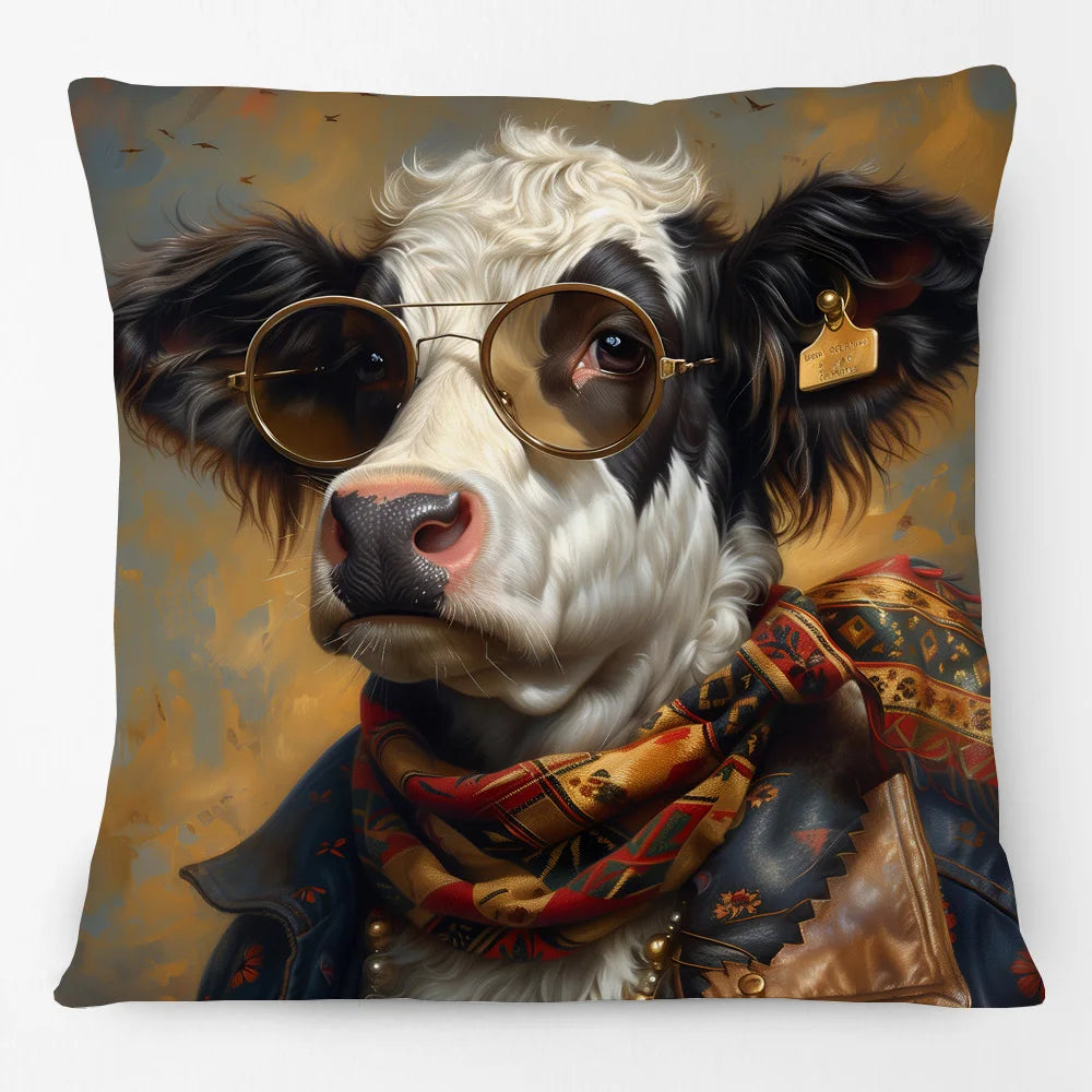 Cushion Cover Vintage Funky Horse Donkey Cow Dog