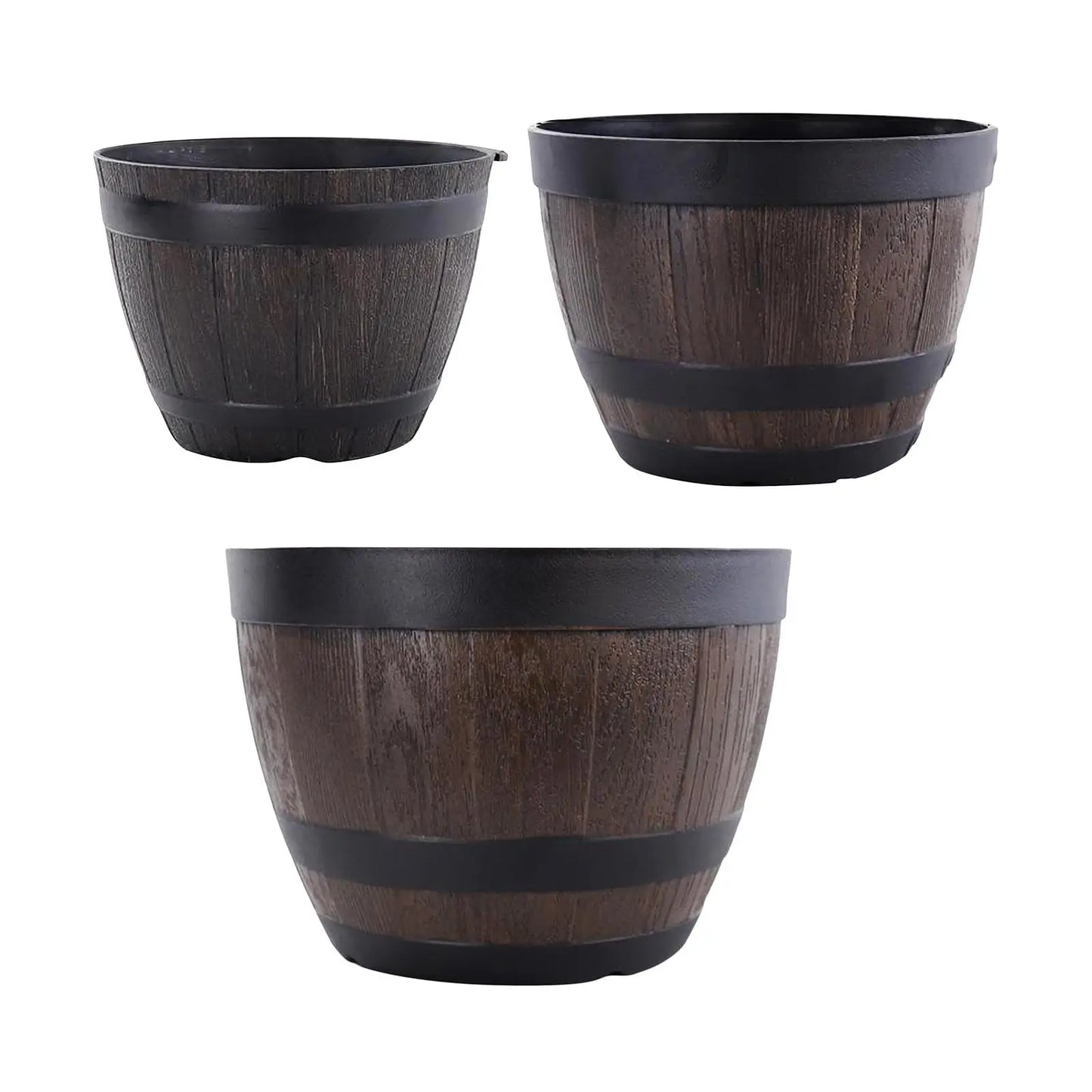 Planter Garden Pot Barrel Rustic