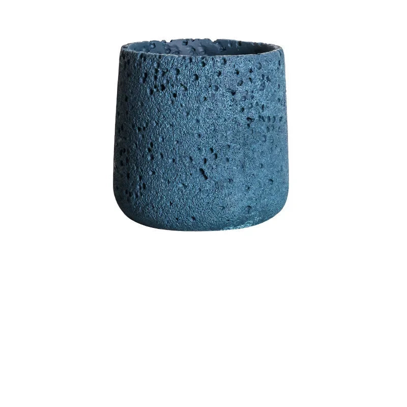 Pot Planter Flower Rustic Garden Concrete Stone Style