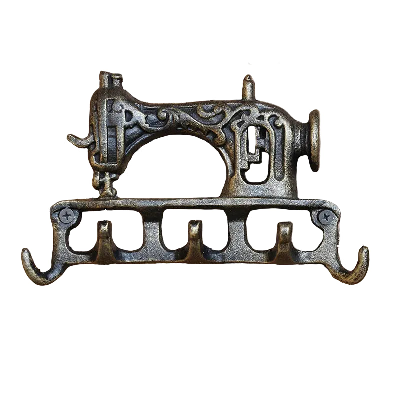 Vintage Sewing Machine Wall Hook | Retro Cast Iron Key & Hat Hooks