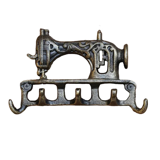 Vintage Sewing Machine Wall Hook | Retro Cast Iron Key & Hat Hooks
