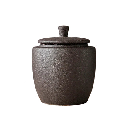 Vintage Ceramic Tea Canister | Kiln-Fired Sealed Storage Can | 280ml | Japanese Style