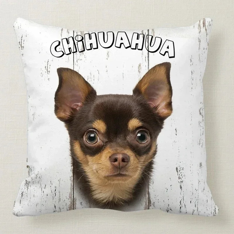 Cushion Cover Dog Breeds | 26 Breeds Polyester Cotton Sofa Pillow Case