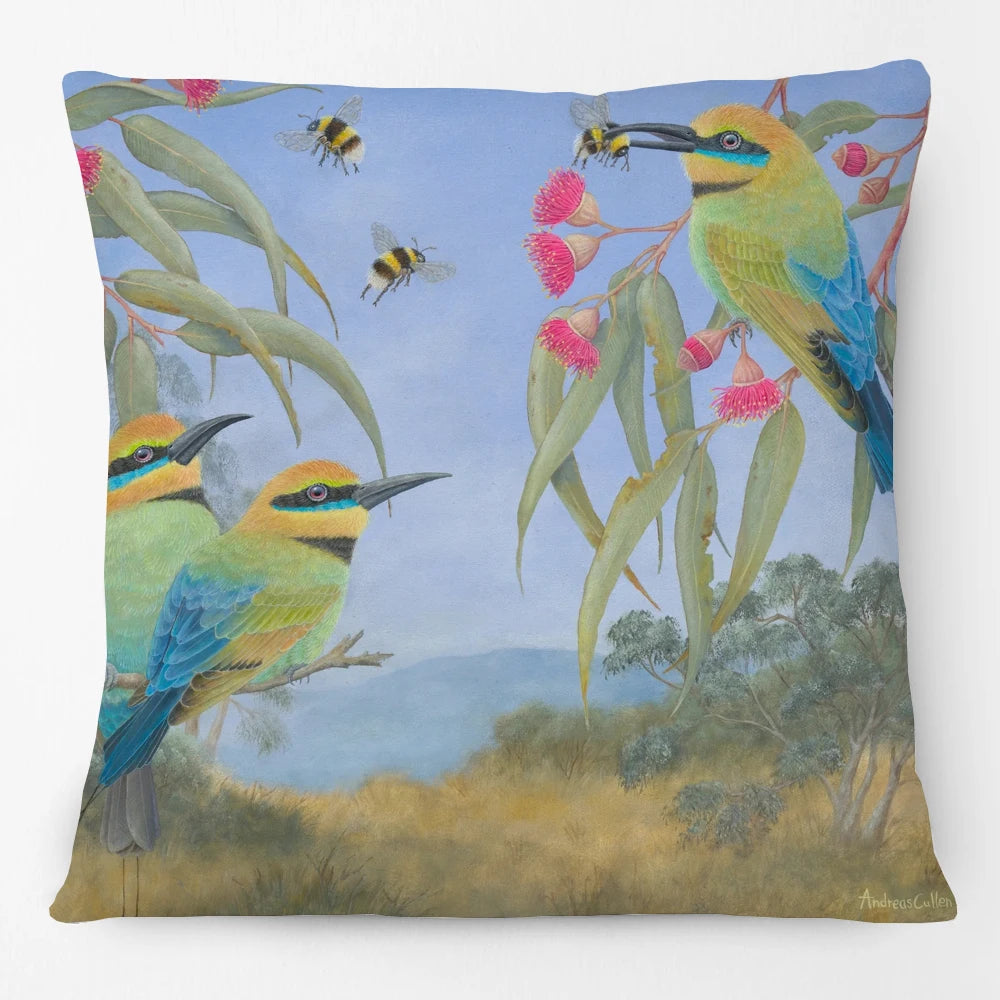 Australian Bird Art Cushion Covers | Lorikeet Kingfisher Toucan Seagull | Sofa Throw Pillow Cover
