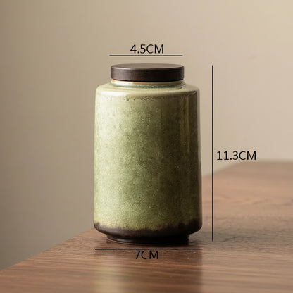 Artisan Ceramic Tea Canister with Bamboo Lid — Airtight Tea & Coffee Storage Jar | Pebble & Reed