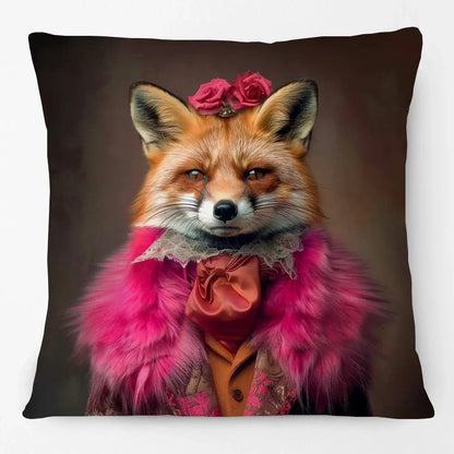 Fashion Animal Portrait Cushion Covers | Poodle Dog Pug Cat Fox Monkey Duck Elephant Throw Pillow Cases