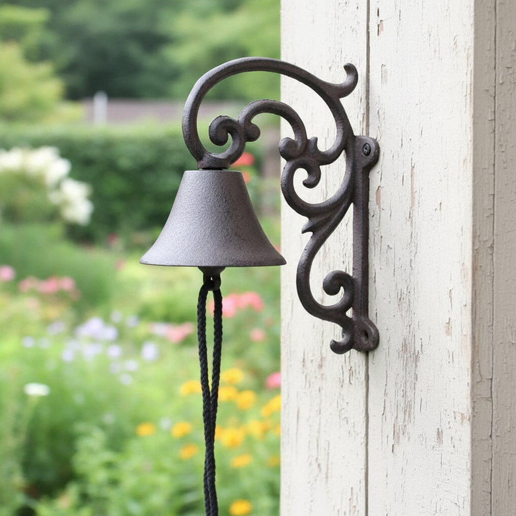 Doorbell Cast Iron Vintage Scroll Garden Elegance - 21.2x17.2cm