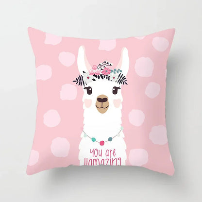 Cartoon Alpaca Llama Cushion Cover | 20 Designs | 30cm to 66cm