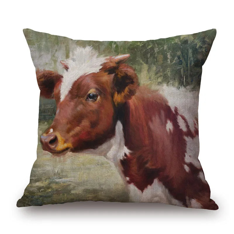 Cow & Cattle Cushion Covers | 45cm Farmhouse Animal Print Range