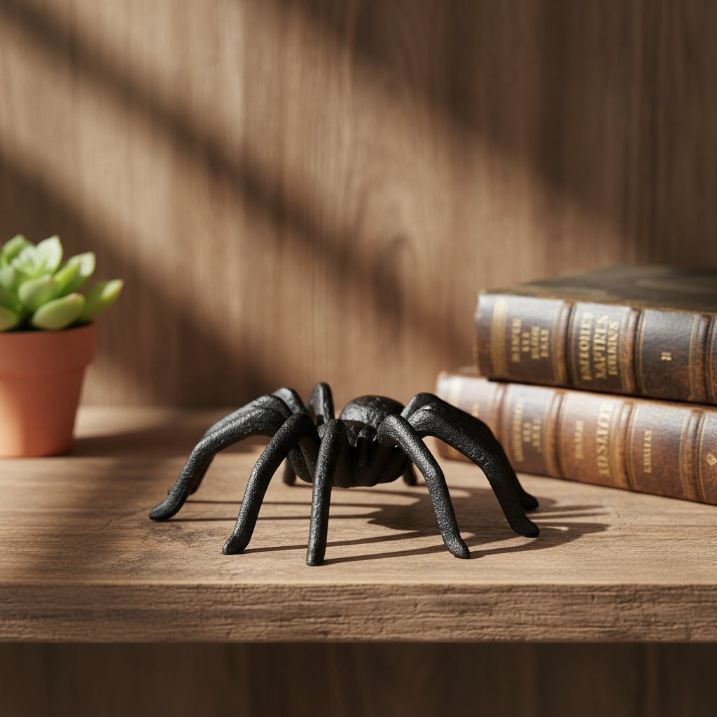 Cast Iron Spider Statue Ornament - 8.5x7.2cm