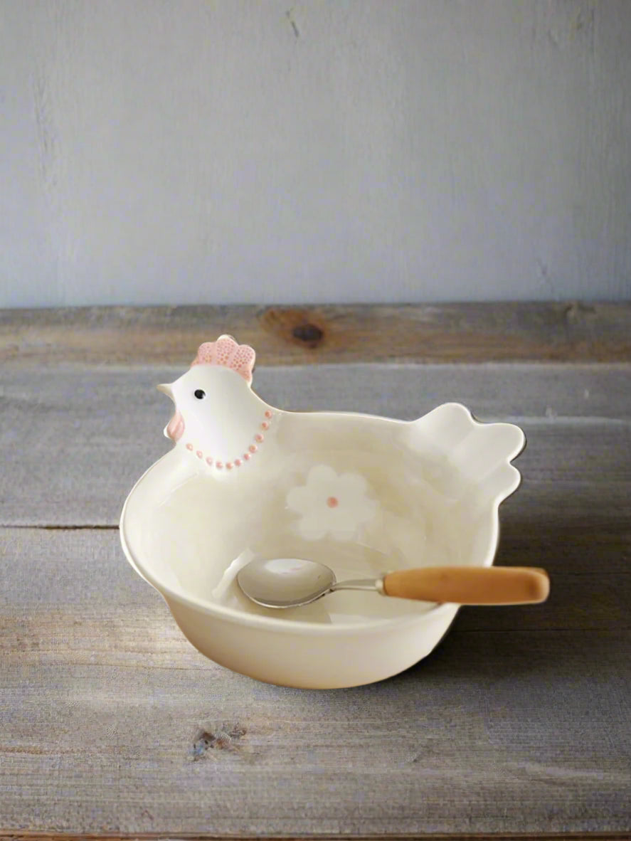 Chicken Bowl Plate Country Ceramic