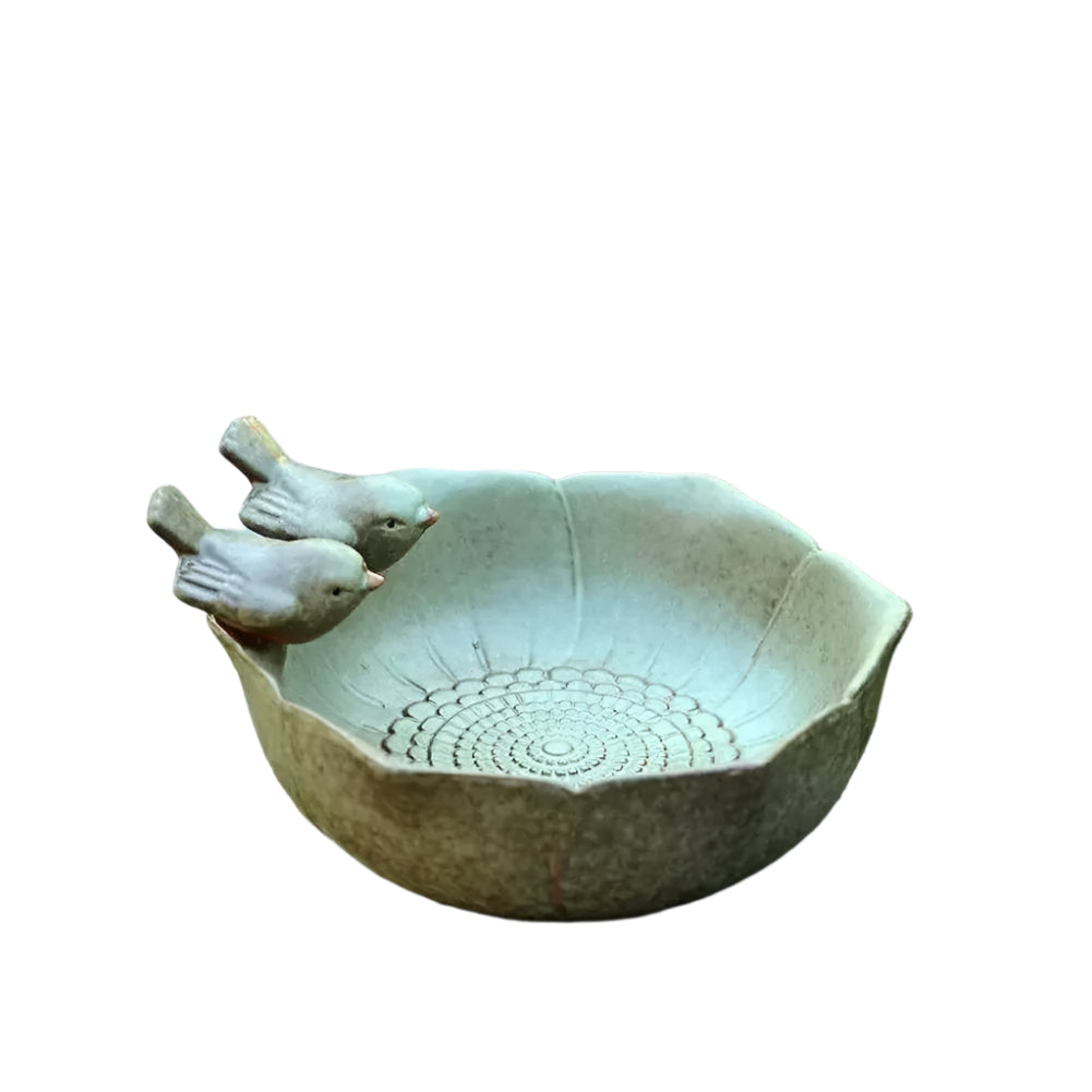 Bird Feeder Water Bath Bowl Decoration