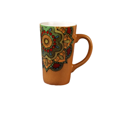 Mug Cup Tea Coffee Mandala Boho Orange