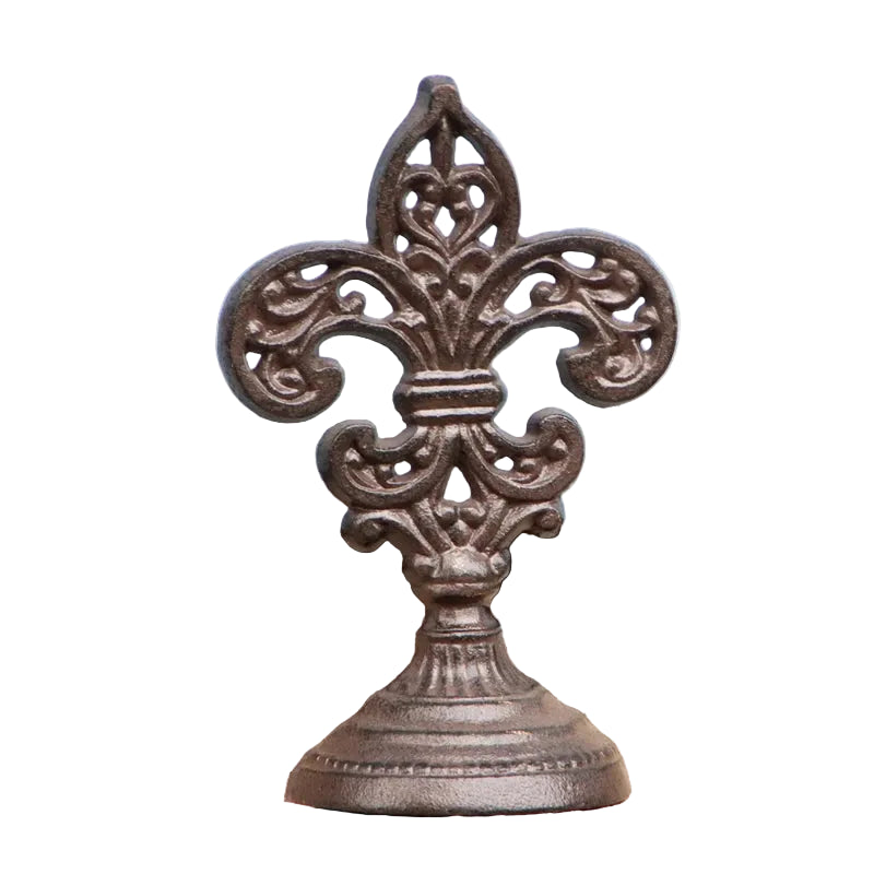 Fleur De Lis Cast Iron Door Stop | Antique Rustic Heavy Duty | Indoor & Outdoor