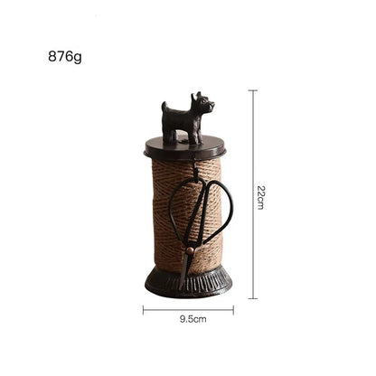 Vintage Cast Iron Dog Twine Holder | Rustic Rope Spool Dispenser | Farmhouse Garden & Desk Decor