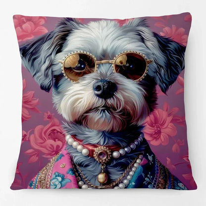 Fashion Animal Portrait Cushion Covers | Poodle Dog Pug Cat Fox Monkey Duck Elephant Throw Pillow Cases