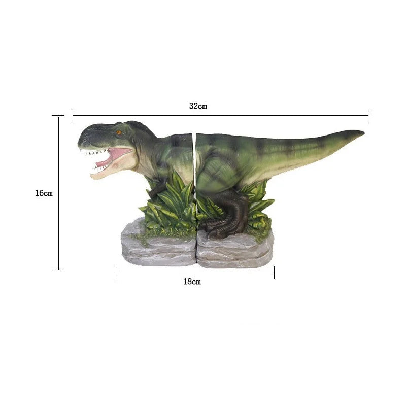 Dinosaur Bookends T-Rex Sculpture - Kids Study Room Decor