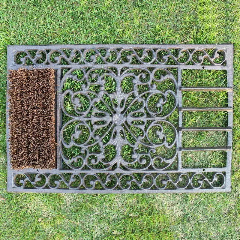Cast Iron Doormat Boot Scraper 58cm - Heavy Duty Vintage