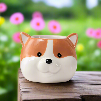 Pot Planter Garden Pomeranian Dog