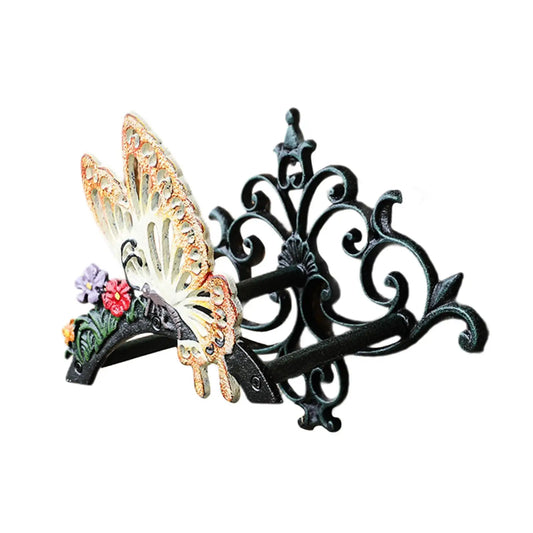 Cast Iron Butterfly Hose Wall Holder | Vintage Cottage Garden Decor