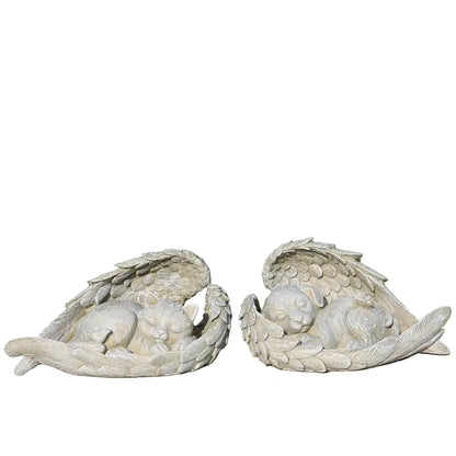 Angel Wing Pet Memorial Statue | Resin Dog Cat Figurine Garden Home Ornament