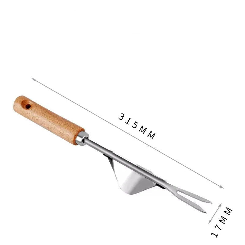 Garden Tool Set | Stainless Steel Wood Handle Trowel Rake Weeder Set of 4