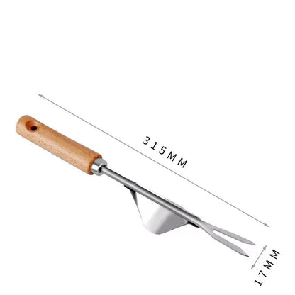 Garden Tool Set | Stainless Steel Wood Handle Trowel Rake Weeder Set of 4