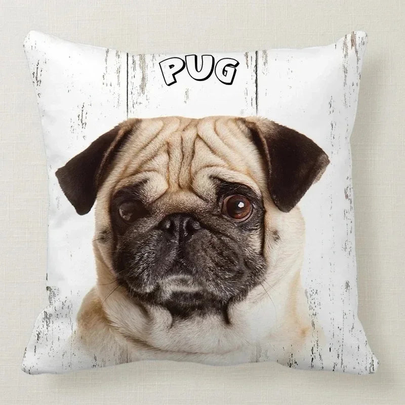 Cushion Cover Dog Breeds | 26 Breeds Polyester Cotton Sofa Pillow Case