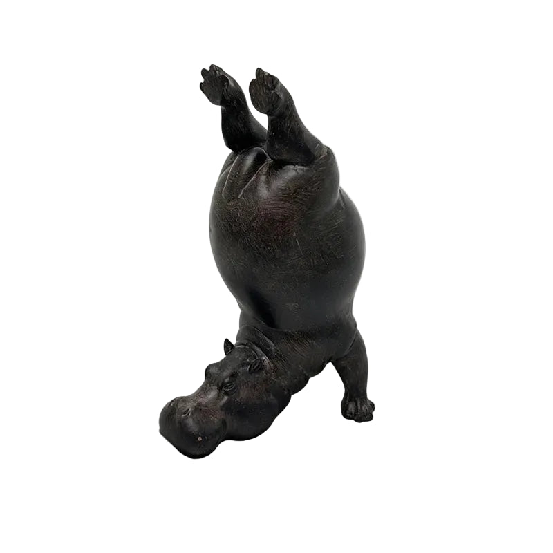 Yoga Hippo Resin Figurine | Zen Pose Animal Sculpture | Funny Home Decor Gift