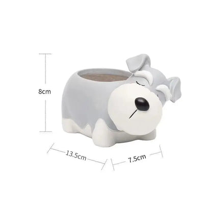 Schnauzer Dog Planter Pot | Resin Succulent & Cactus Pot 8x13.5x7.5cm