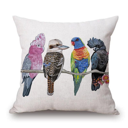 Cushion Cover Australian Bird Range Kookaburra Lorikeet Galah Magpie