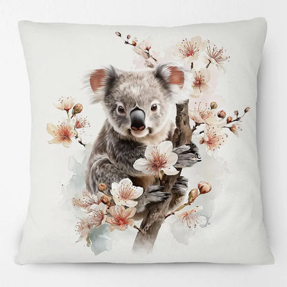 Australian Koala Cushion Covers | Watercolour Floral Art | Native Flowers & Eucalyptus | Sofa Throw Pillow