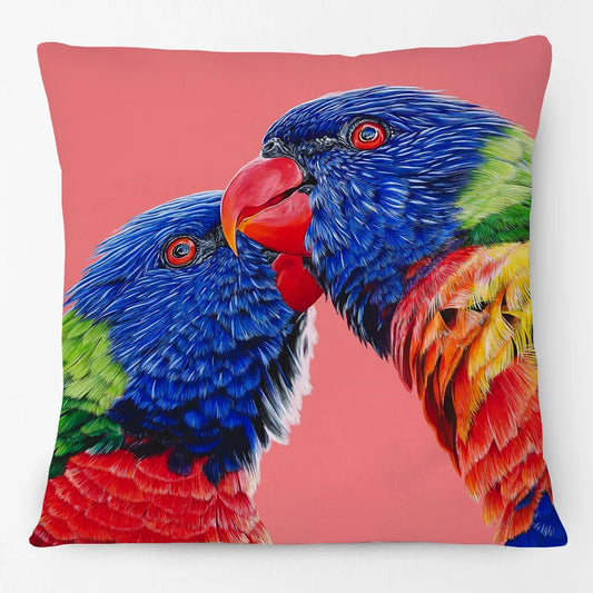 Australian Birds Cushion Cover | Rainbow Lorikeet Black Cockatoo Magpie & More | 45cm