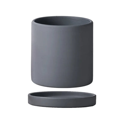 Colourful Ceramic Planter Pot with Tray & Drainage Hole | 24 Colours 4 Sizes | Indoor Outdoor Succulent Pot