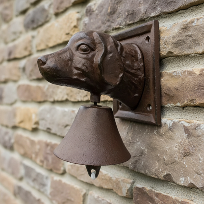 Doorbell Dog Hound Cast Iron Antique - 20x14.5cm
