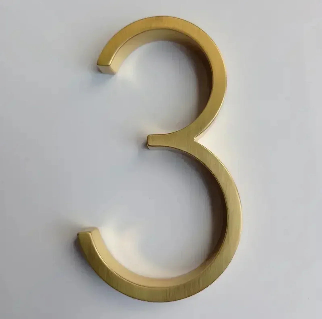 5 Inch Golden House Numbers | Modern Metal Floating Address Numbers with Screws