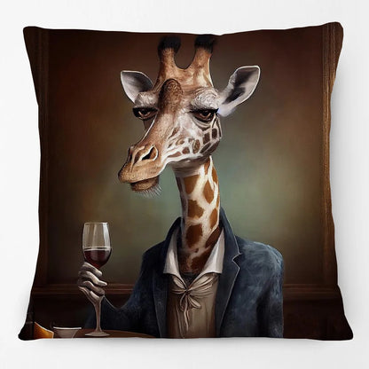 Cushion Cover Wine Bar Vintage Fun Cheetah Donkey Kangaroo