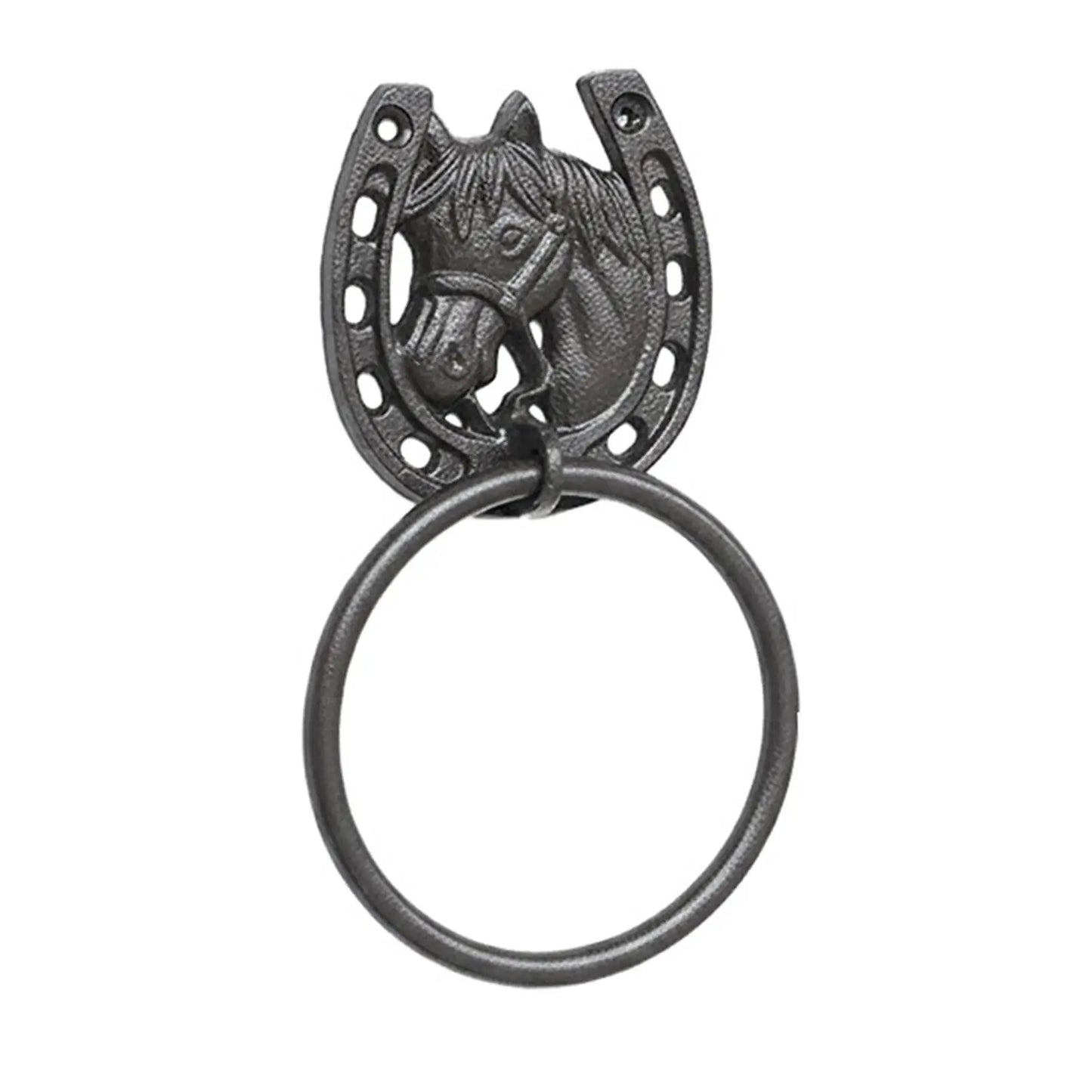 Horse Hand Towel Ring Rustic Cast Iron