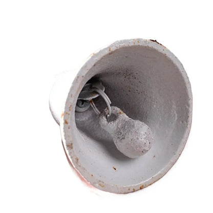 Cast Iron Hand Bell Vintage Rustic - Rustic White or Brown 12.5x7cm