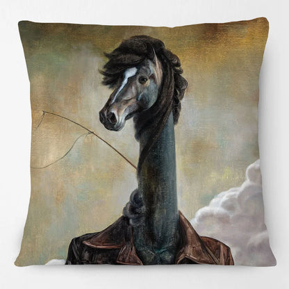 Funny Farm Animal Portrait Cushion Cover 45x45cm | Cow Sheep Horse Pig Chicken Rabbit Painting Pillow Cover | Country Farmhouse Decor