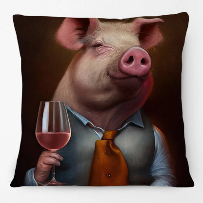 Cushion Cover Wine Bar Vintage Fun Cheetah Donkey Kangaroo