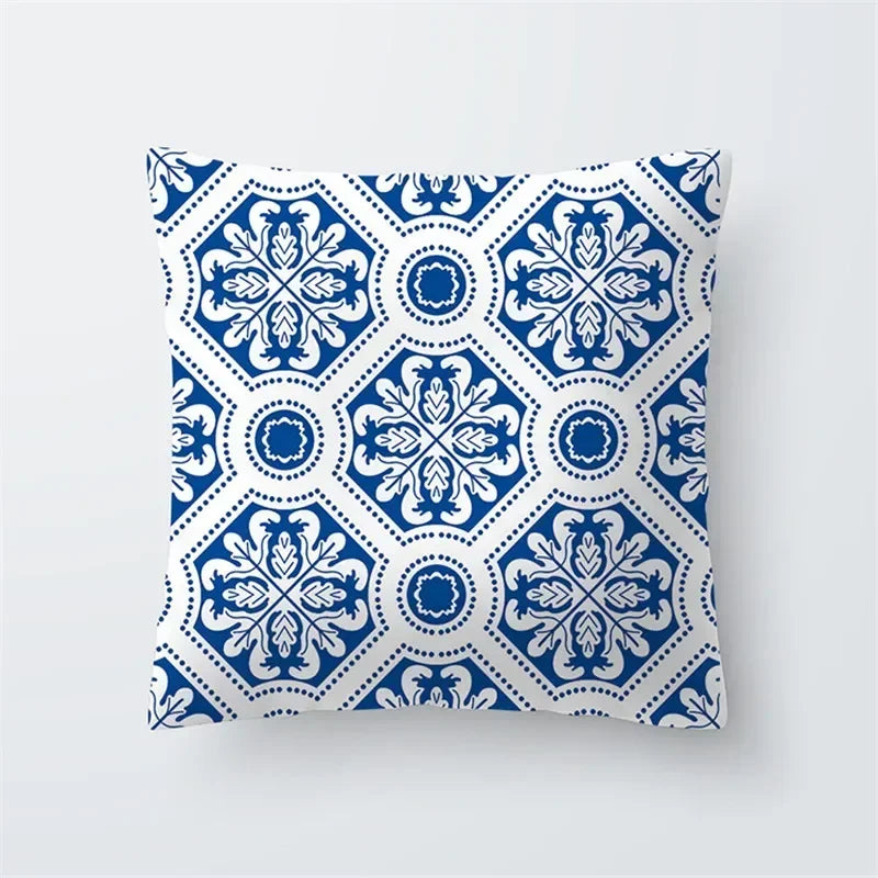 Cushion Cover Sea Life | Blues & Whites Coastal Decorative Throw Pillow