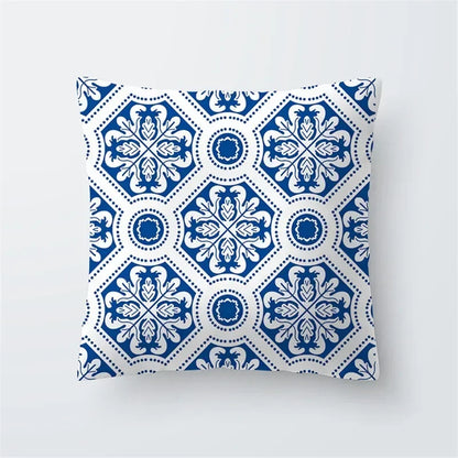 Cushion Cover Sea Life | Blues & Whites Coastal Decorative Throw Pillow