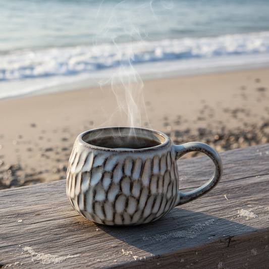 Mug Ceramic Natural Texture Handcrafted - 6.8x6.3cm