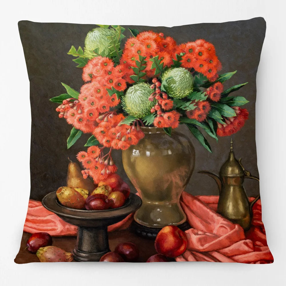 Cushion Cover Australian Flowers - Waratah Banksia Wattle