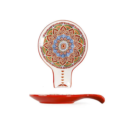 Spoon Rest Hand Painted Ceramic Mandala