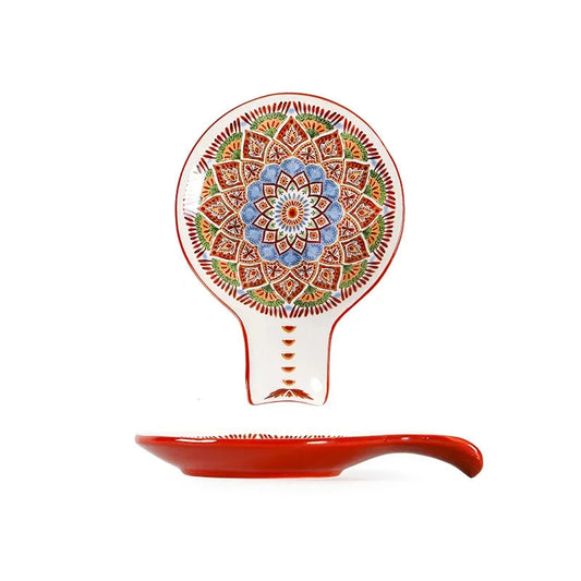 Spoon Rest Hand Painted Ceramic Mandala