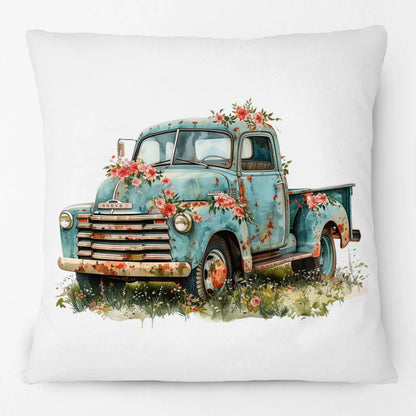 Vintage Floral Truck & Camper Trailer Cushion Cover | 45cm | Farmhouse Boho Gift