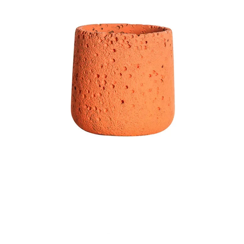 Pot Planter Flower Rustic Garden Concrete Stone Style