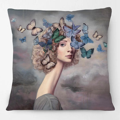 Funny Farm Animal Portrait Cushion Cover 45x45cm | Cow Sheep Horse Pig Chicken Rabbit Painting Pillow Cover | Country Farmhouse Decor